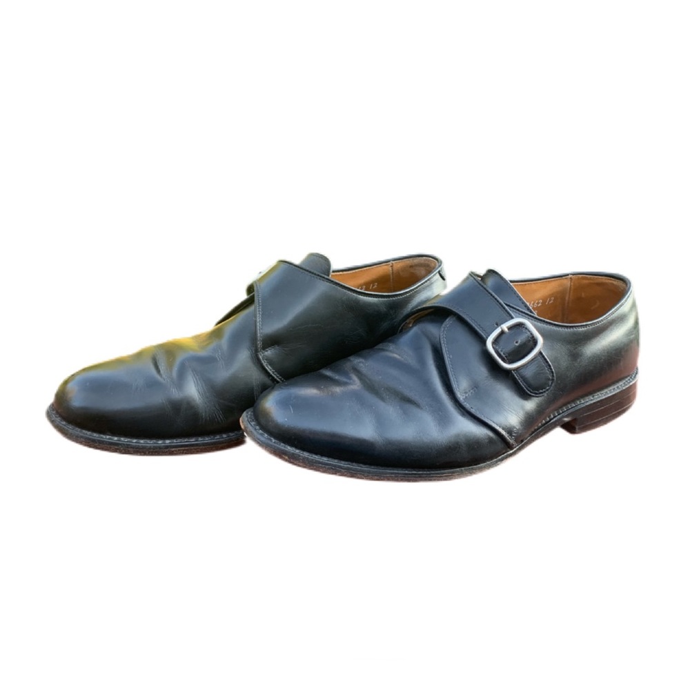 Allen Edmonds Garner Black Leather Buckle Monk Strap Dress Shoes Size 10